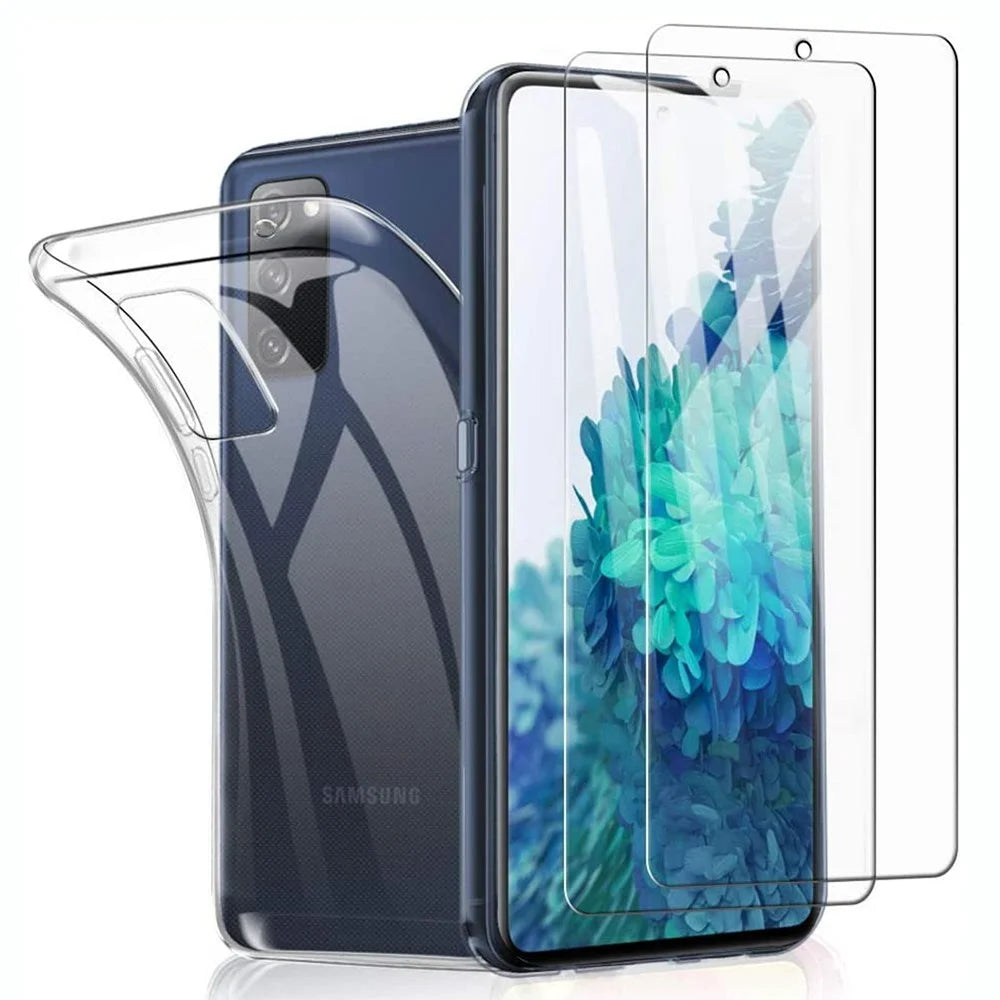 TPU Phone Cover Shell + Tempered Glass Screen Protector for Samsung Galaxy S20 FE 4G/FE 5G/S20 Lite/S20 FE 2022 - 1
