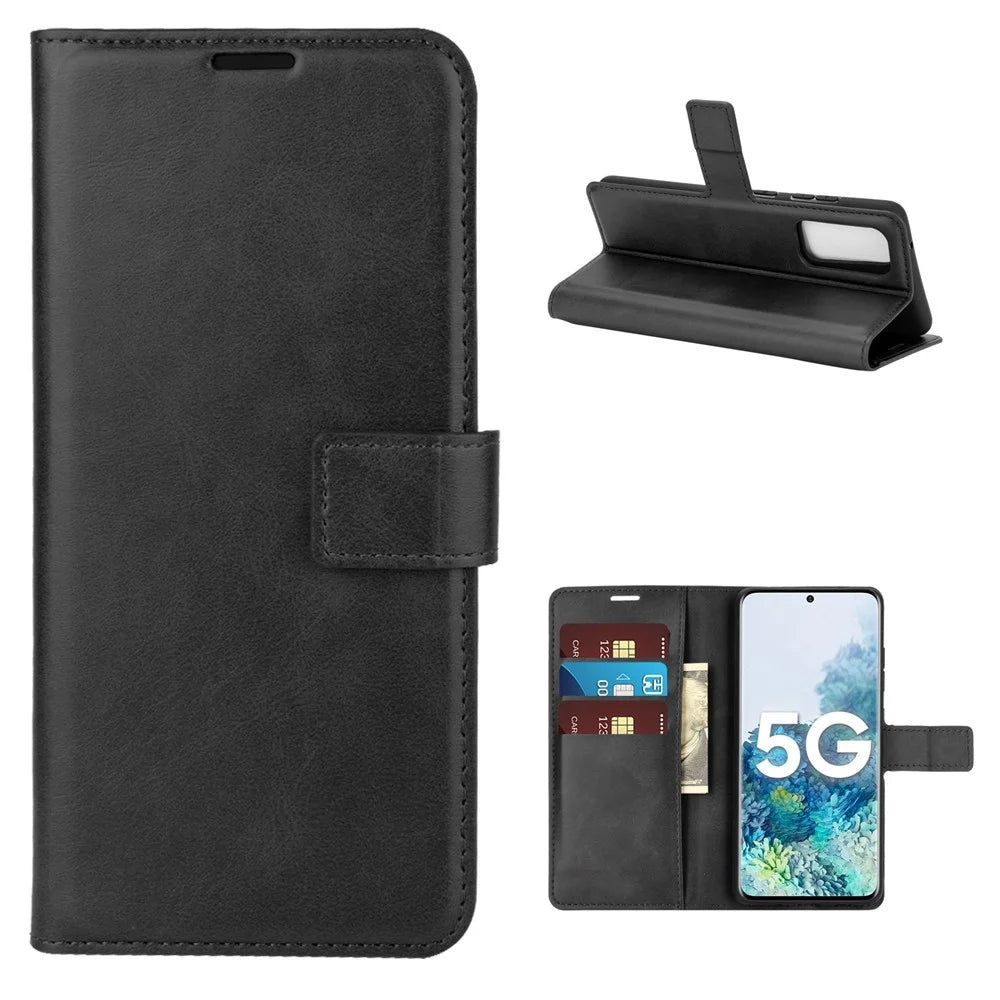 Protective Shell Wallet Leather Stand Flip Case for Samsung Galaxy S20 FE 4G/FE 5G/S20 Lite/S20 FE 2022 - Black - 1