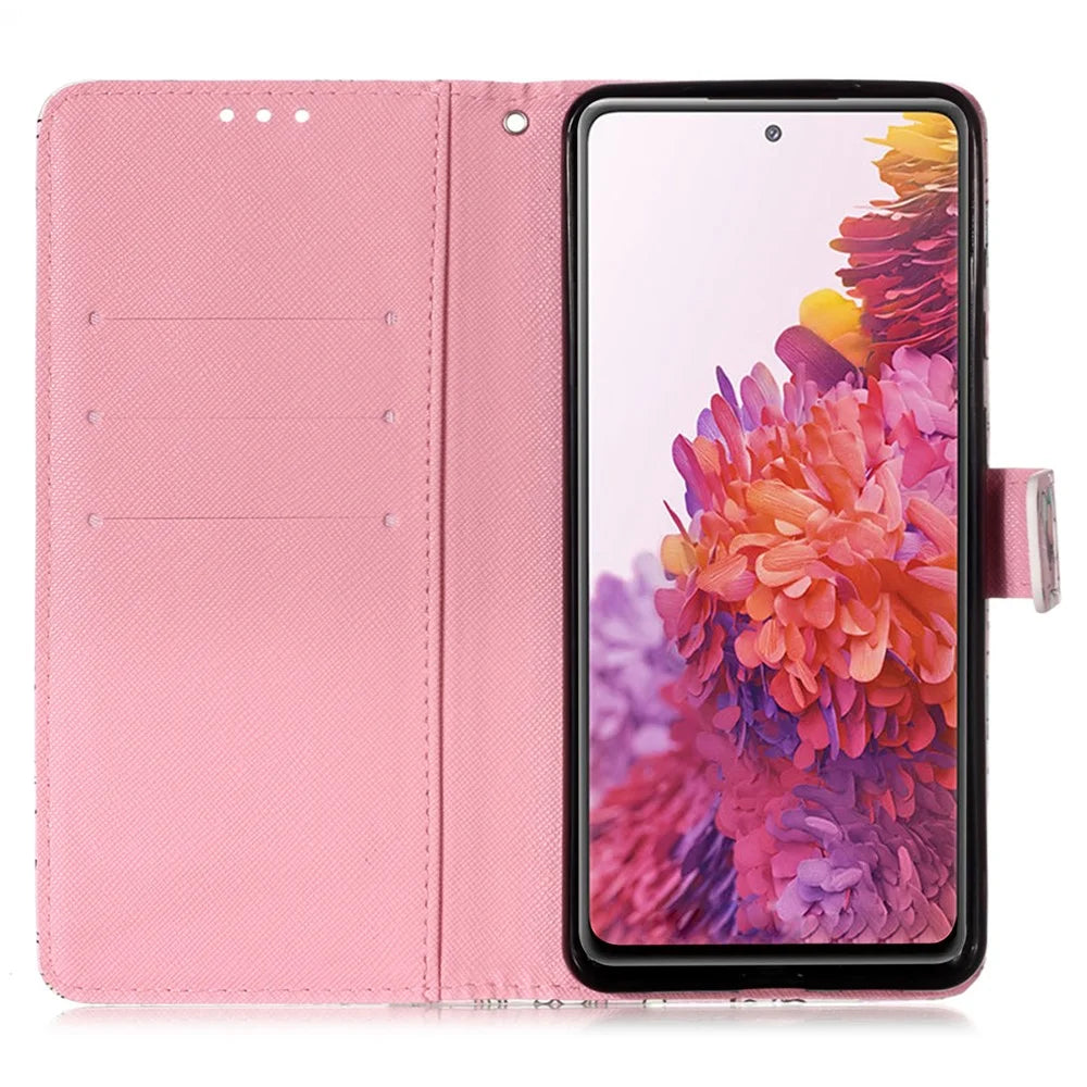 Pattern Printing Wallet Stand Leather Phone Casing with Strap for Samsung Galaxy S20 FE 4G / FE 5G / S20 Lite / S20 FE 2022 - Flower - 4