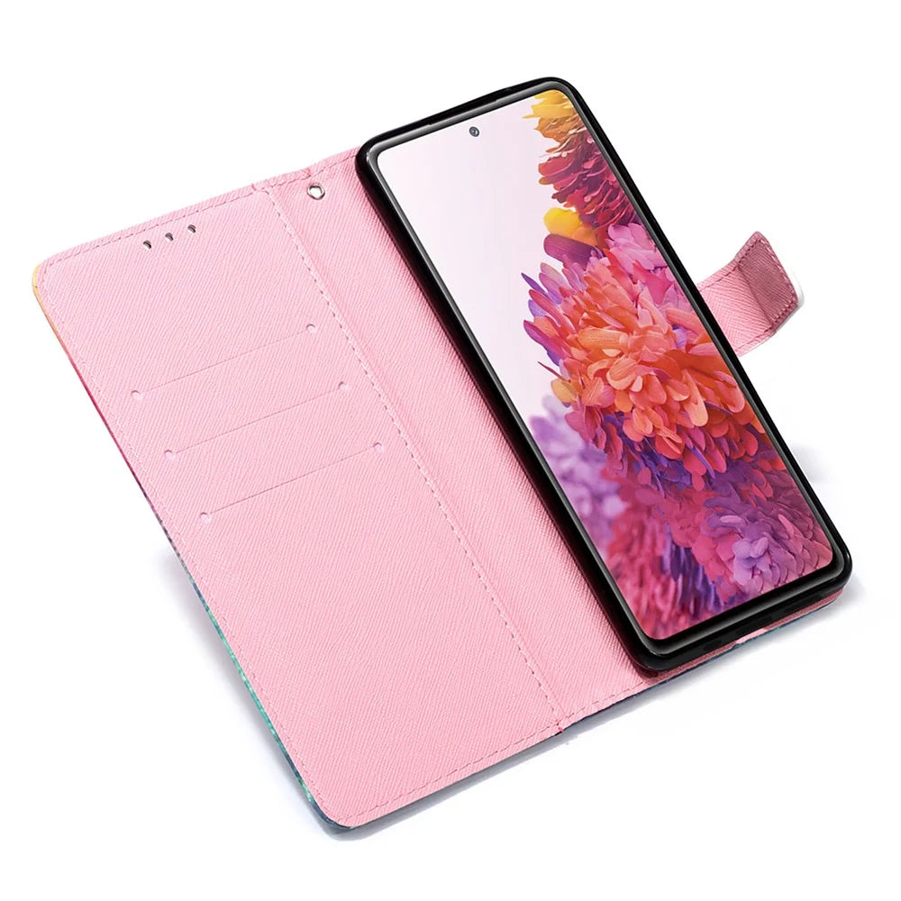 Pattern Printing Wallet Stand Leather Phone Casing with Strap for Samsung Galaxy S20 FE 4G / FE 5G / S20 Lite / S20 FE 2022 - Flower - 6