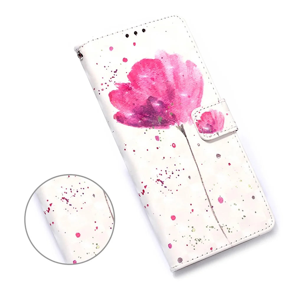 Pattern Printing Wallet Stand Leather Phone Casing with Strap for Samsung Galaxy S20 FE 4G / FE 5G / S20 Lite / S20 FE 2022 - Flower - 7
