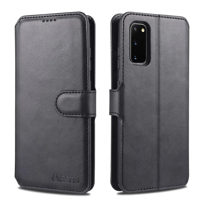AZNS Wallet Leather Stand Case for Samsung Galaxy S20 FE 4G/FE 5G/S20 Lite/S20 FE 2022 - Black - 1