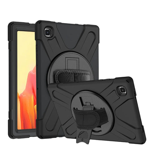 360° Swivel PC + Silicone Combo Kickstand Tablet Case for Samsung Galaxy Tab A7 10.4 (2020) / (2022) - Black - 1