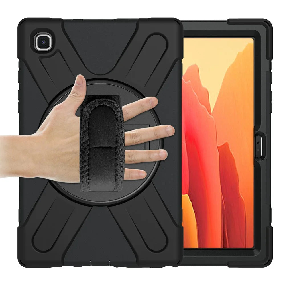 360° Swivel PC + Silicone Combo Kickstand Tablet Case for Samsung Galaxy Tab A7 10.4 (2020) / (2022) - Black - 2