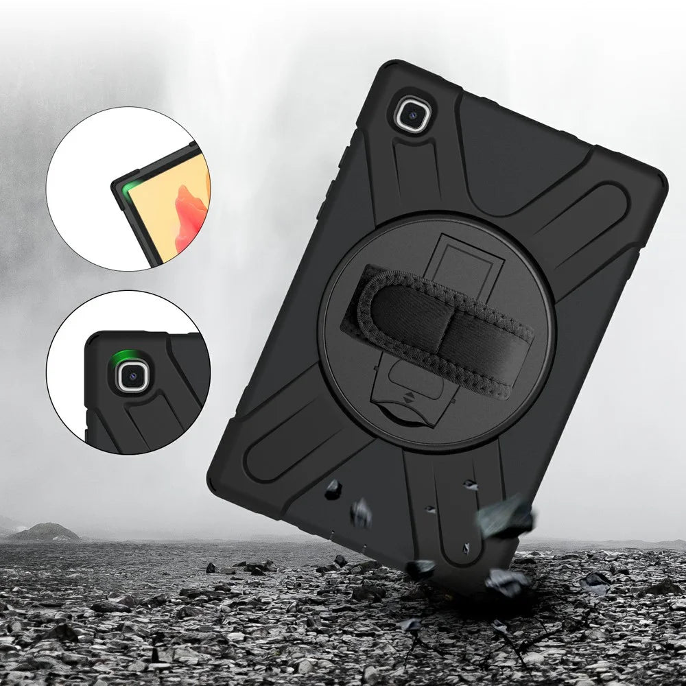 360° Swivel PC + Silicone Combo Kickstand Tablet Case for Samsung Galaxy Tab A7 10.4 (2020) / (2022) - Black - 3