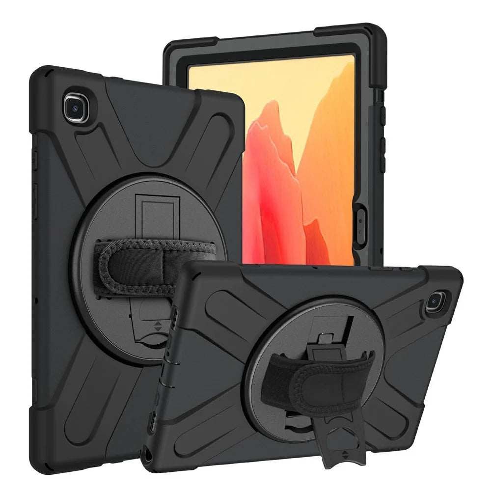 360° Swivel PC + Silicone Combo Kickstand Tablet Case for Samsung Galaxy Tab A7 10.4 (2020) / (2022) - Black - 4