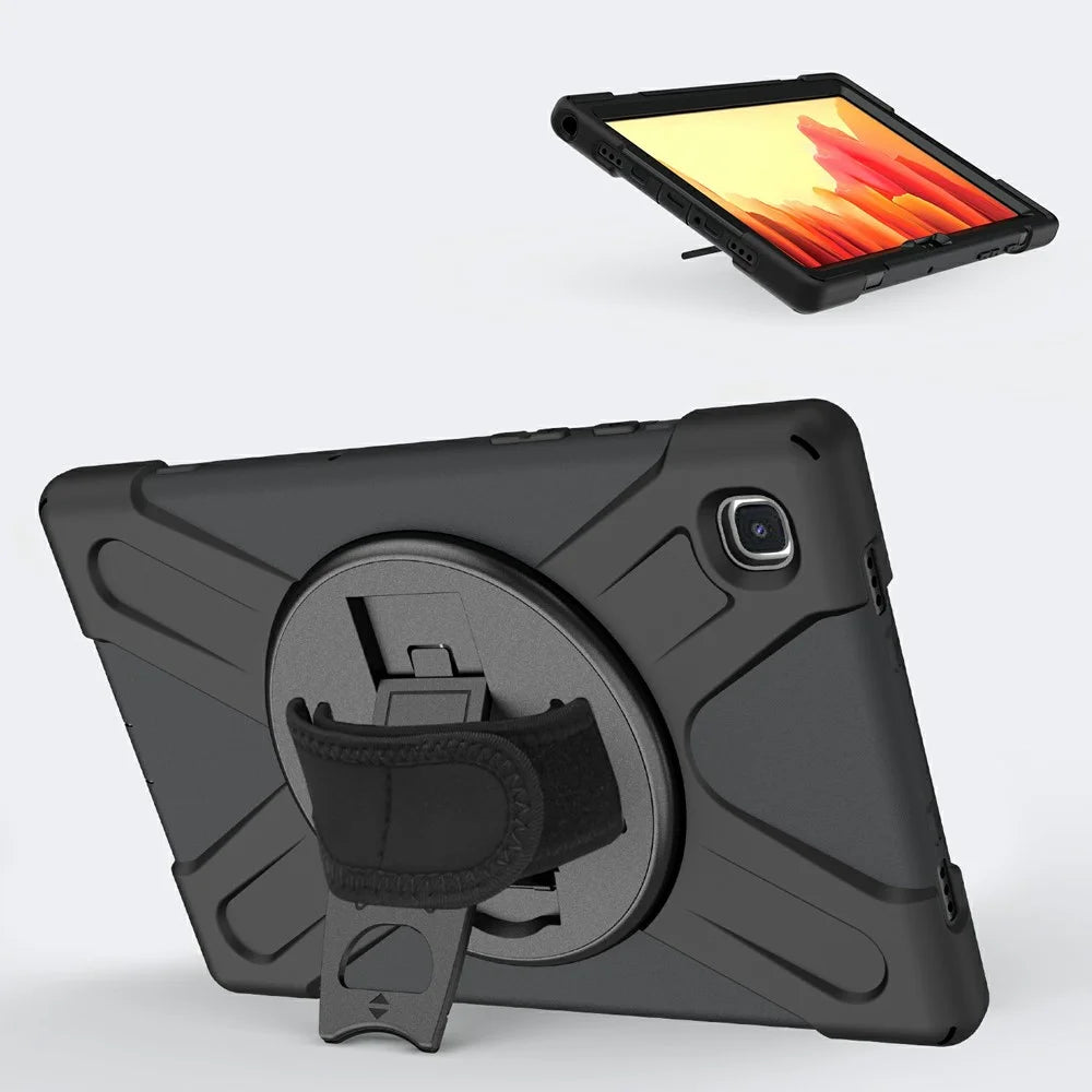 360° Swivel PC + Silicone Combo Kickstand Tablet Case for Samsung Galaxy Tab A7 10.4 (2020) / (2022) - Black - 5