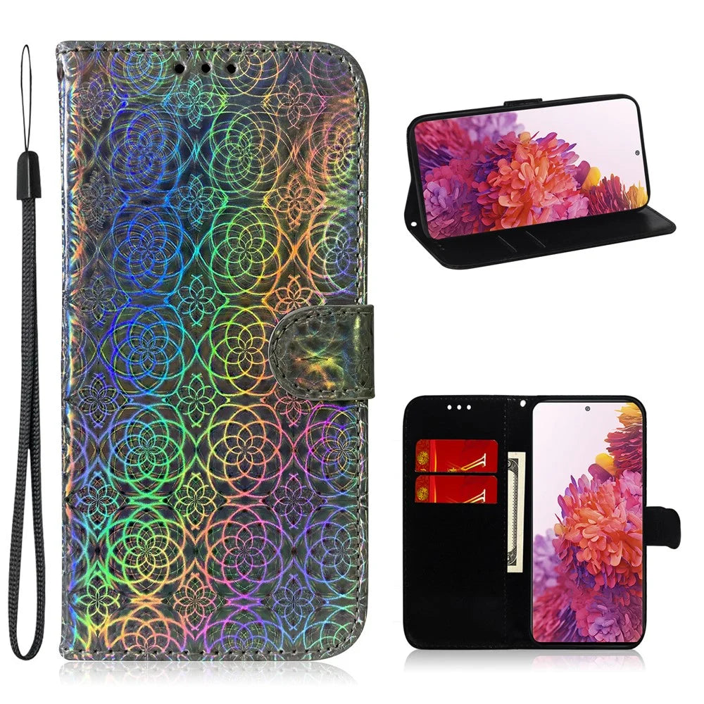 Flower Pattern Magnetic Leather Stand Case for Samsung Galaxy S20 FE/S20 Fan Edition/S20 FE 5G/S20 Fan Edition 5G/S20 Lite/S20 FE 2022 - Grey - 1