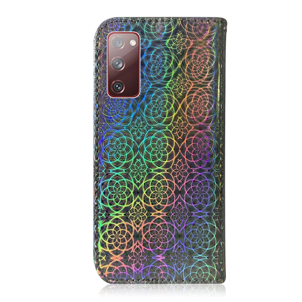 Flower Pattern Magnetic Leather Stand Case for Samsung Galaxy S20 FE/S20 Fan Edition/S20 FE 5G/S20 Fan Edition 5G/S20 Lite/S20 FE 2022 - Grey - 2