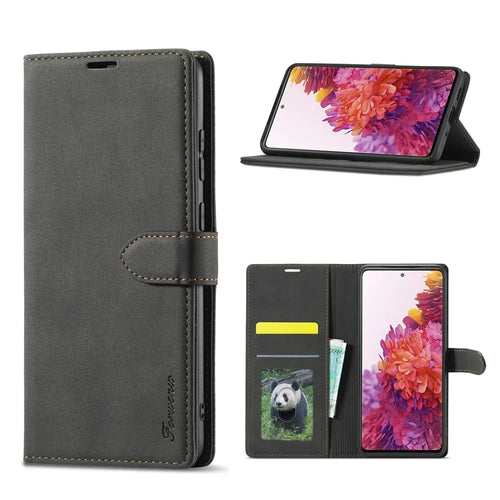 FORWENW F1 Series Case for Samsung Galaxy S20 FE/S20 Fan Edition/S20 FE 5G/S20 Fan Edition 5G/S20 Lite/S20 FE 2022 Leather Wallet Stand Cover - Black - 1