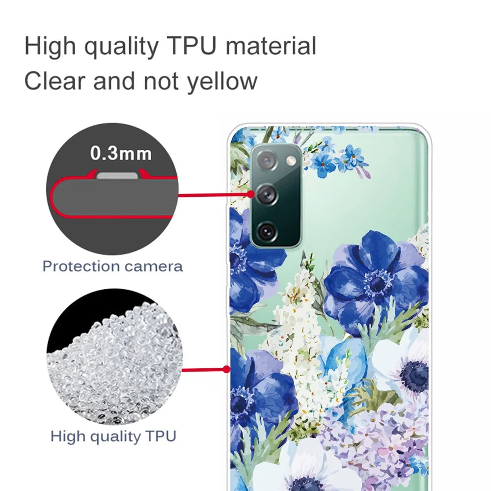 Stylish Pattern Printing TPU Case for Samsung Galaxy S20 FE/S20 Fan Edition/S20 FE 5G/S20 Fan Edition 5G/S20 Lite/S20 FE 2022 - Pretty Flowers - 3