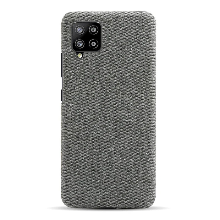 Cloth Texture Plastic Hard Phone Cover for Samsung Galaxy A42 5G - Dark Grey - 3