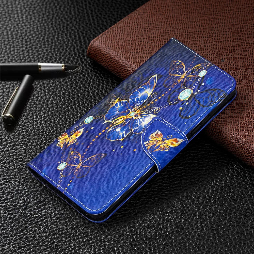 Pattern Printing Wallet Stand Flip Leather Phone Shell for Samsung Galaxy A42 5G - Crystal Butterflies - 4