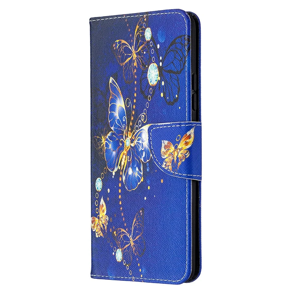 Pattern Printing Wallet Stand Flip Leather Phone Shell for Samsung Galaxy A42 5G - Crystal Butterflies - 6