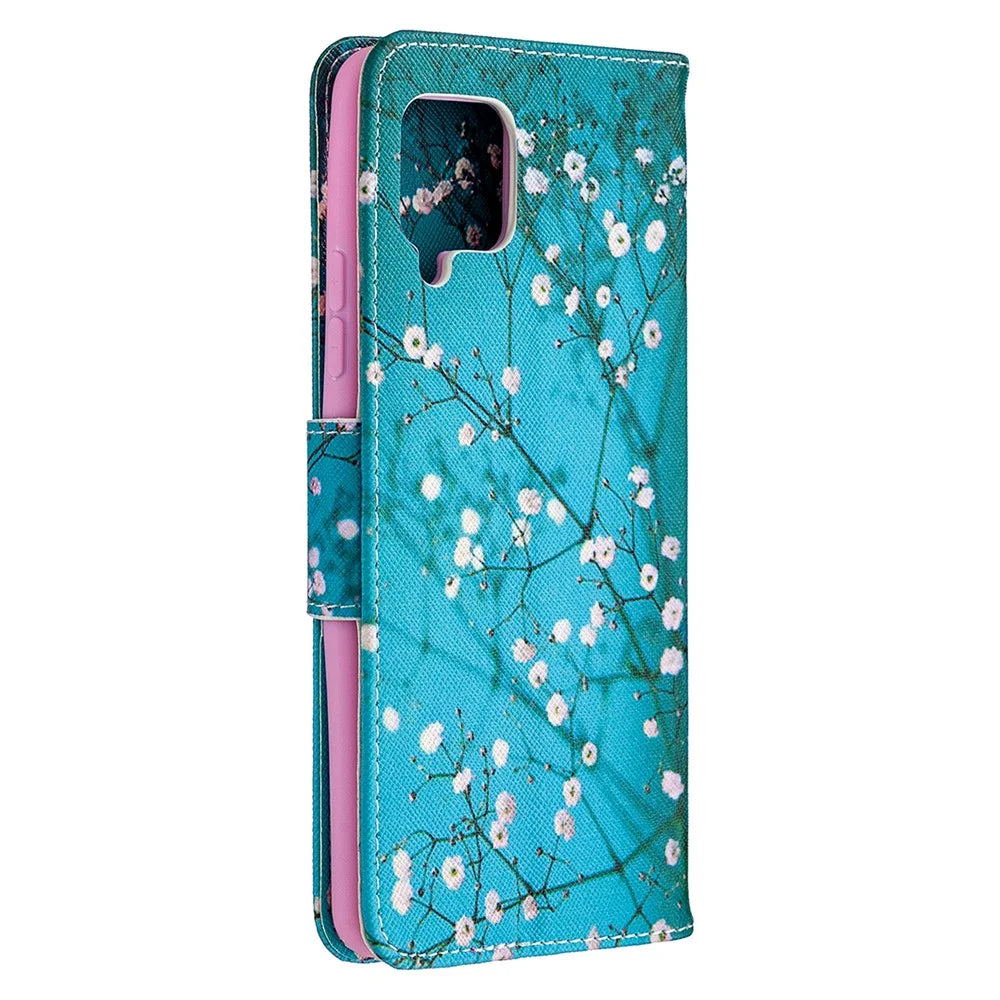 Pattern Printing Leather Wallet Protective Shell for Samsung Galaxy A42 5G - Flower Branches - 3