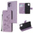 Imprint Butterfly Flowers Leather Shell Wallet Phone Case for Samsung Galaxy A42 5G - Light Purple - 1