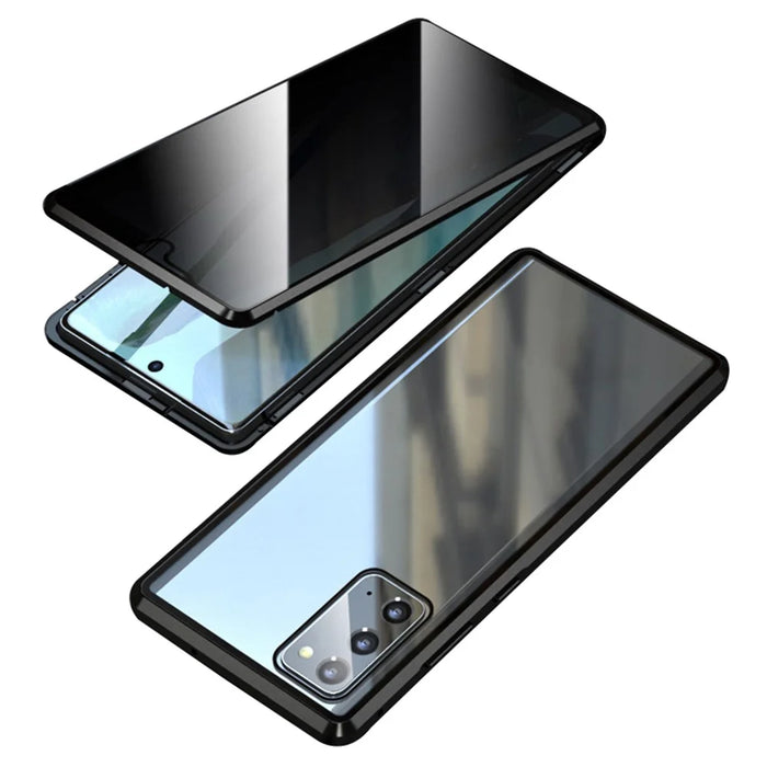Anti-peep Magnetic Installation Metal Frame + Tempered Glass Hybrid Case for Samsung Galaxy S20 FE/Fan Edition/S20 FE 5G/Fan Edition 5G/S20 Lite/S20 FE 2022 - Black - 1