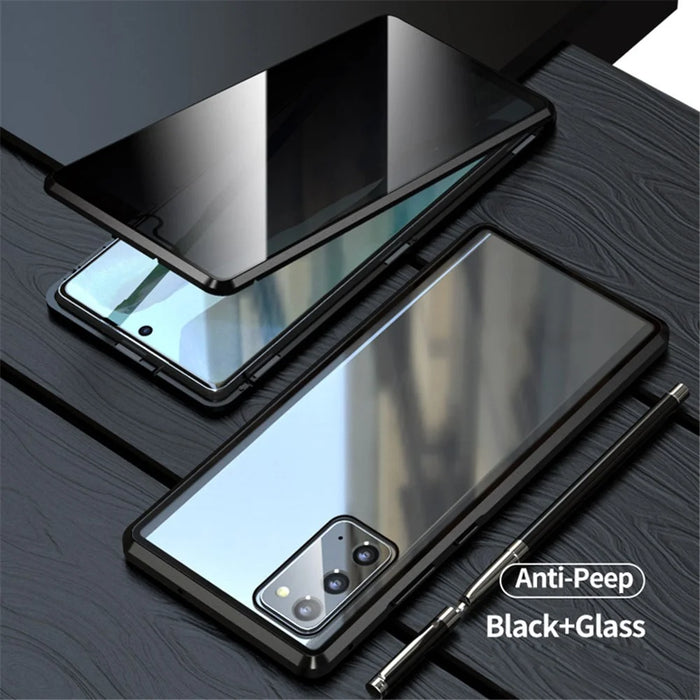 Anti-peep Magnetic Installation Metal Frame + Tempered Glass Hybrid Case for Samsung Galaxy S20 FE/Fan Edition/S20 FE 5G/Fan Edition 5G/S20 Lite/S20 FE 2022 - Black - 2
