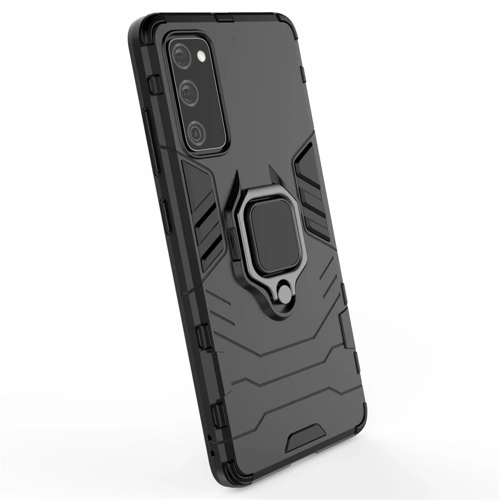Ring-Shape Supporting Stand PC + TPU Phone Case for Samsung Galaxy S20 FE/S20 Fan Edition/S20 FE 5G/S20 Fan Edition 5G/S20 Lite/S20 FE 2022 - Black - 5