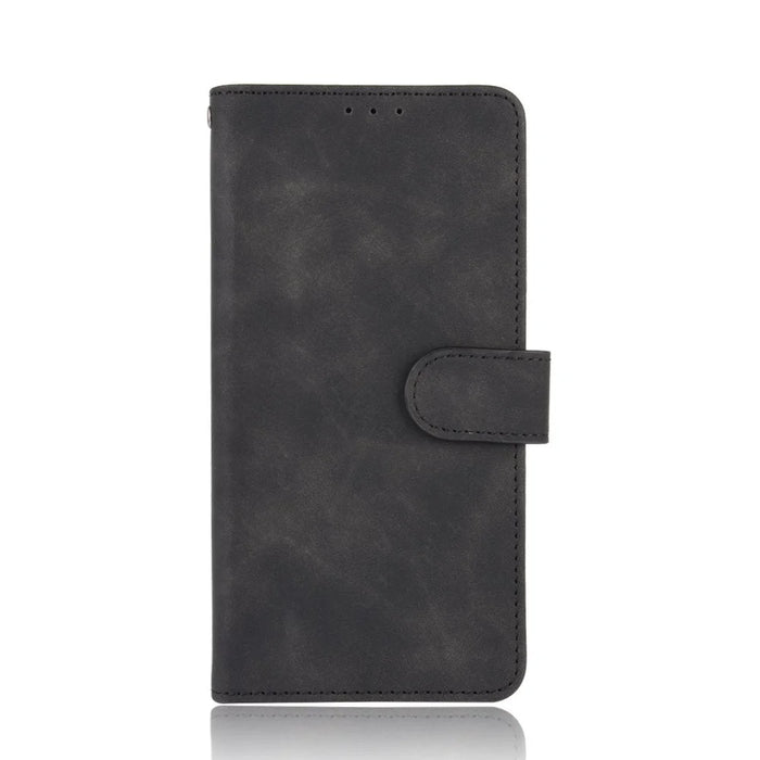 Skin-touch Leather Wallet Flip Case for Samsung Galaxy Z Fold2 5G - Black - 1