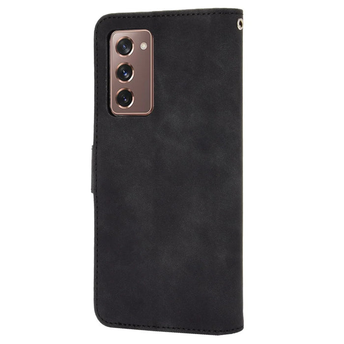 Skin-touch Leather Wallet Flip Case for Samsung Galaxy Z Fold2 5G - Black - 2