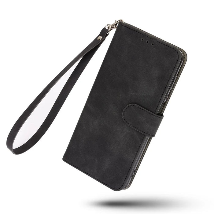 Skin-touch Leather Wallet Flip Case for Samsung Galaxy Z Fold2 5G - Black - 6