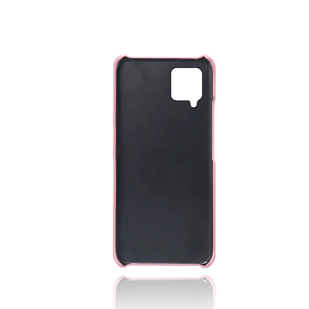 PU Leather Coated Hard PC Cover with Double Card Slots for Samsung Galaxy A42 5G - Rose Gold - 5