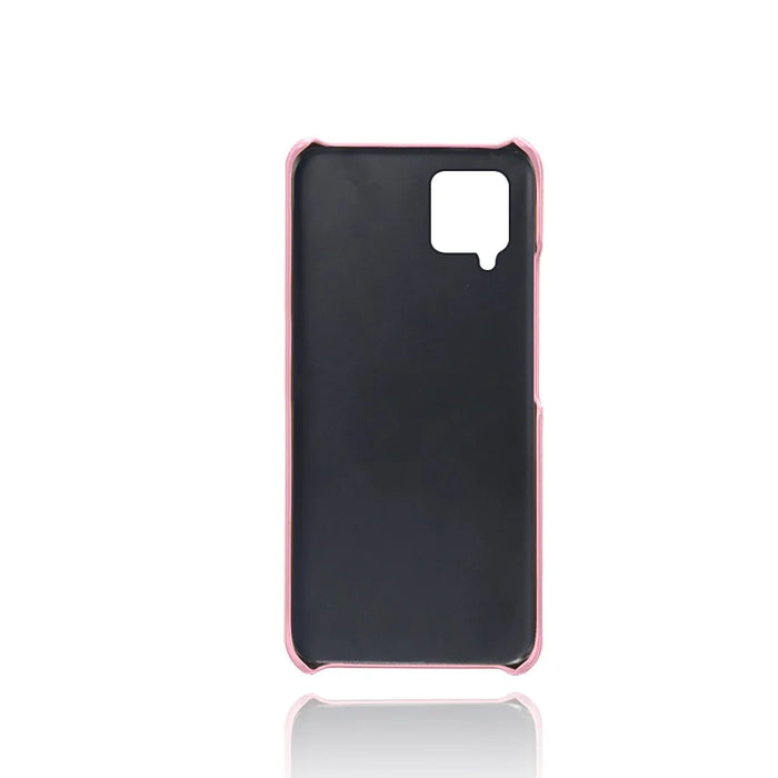PU Leather Coated Hard PC Cover with Double Card Slots for Samsung Galaxy A42 5G - Rose Gold - 5