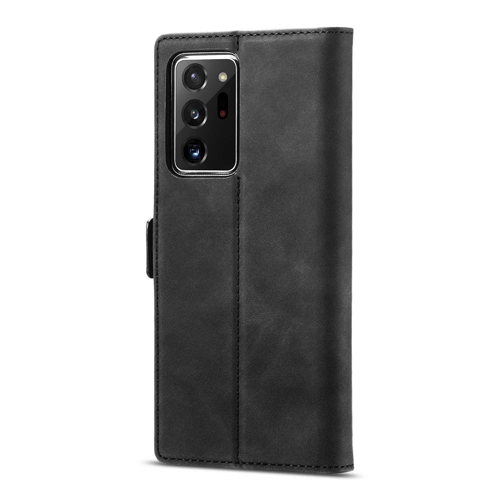 LC.IMEEKE LC Strong Magnetic Series Leather Wallet Phone Protective Shell for Samsung Galaxy Note20 Ultra/Note20 Ultra 5G - Black - 2