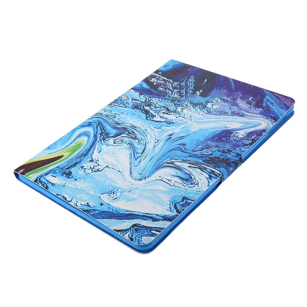 Pattern Printing Card Slots Leather Stand Tablet Case for Samsung Galaxy Tab A7 10.4 (2020) / (2022) SM-T500 / SM-T505 - Blue / Green - 6