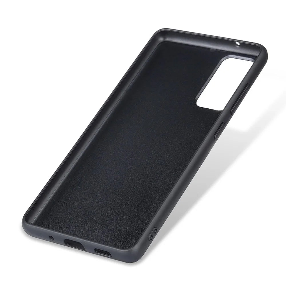 For Samsung Galaxy S20 FE/Fan Edition/S20 FE 5G/Fan Edition 5G/S20 Lite/S20 FE 2022 Litchi Texture Genuine Leather Coated TPU PC Combo Case - Black - 2