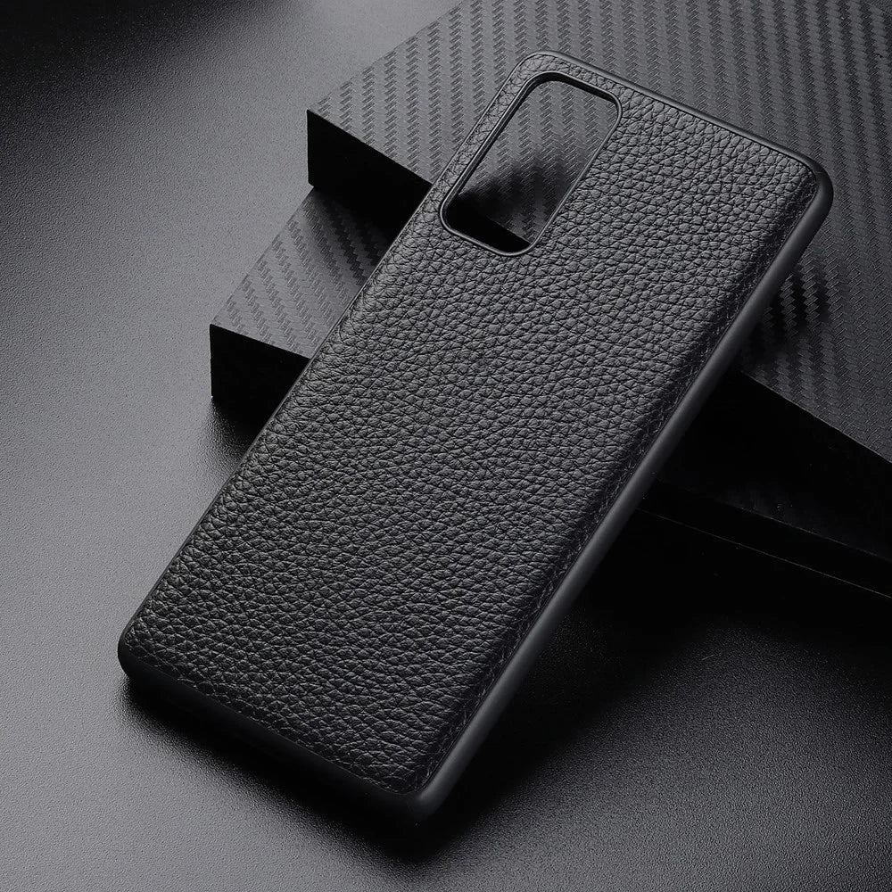 For Samsung Galaxy S20 FE/Fan Edition/S20 FE 5G/Fan Edition 5G/S20 Lite/S20 FE 2022 Litchi Texture Genuine Leather Coated TPU PC Combo Case - Black - 4