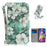 Light Spot Decor Pattern Printing Wallet Stand Leather Phone Case with Strap for Samsung Galaxy M51 - White Flowers - 1