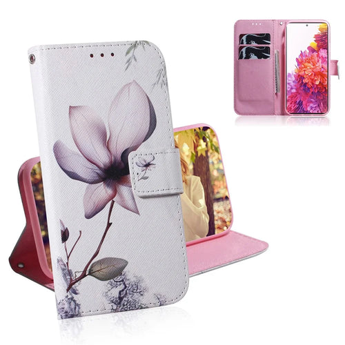 For Samsung Galaxy S20 FE/S20 Fan Edition/S20 FE 5G/S20 Fan Edition 5G/S20 Lite/S20 FE 2022 Pattern Printing Wallet Leather Phone Case - Beautiful Flower - 1