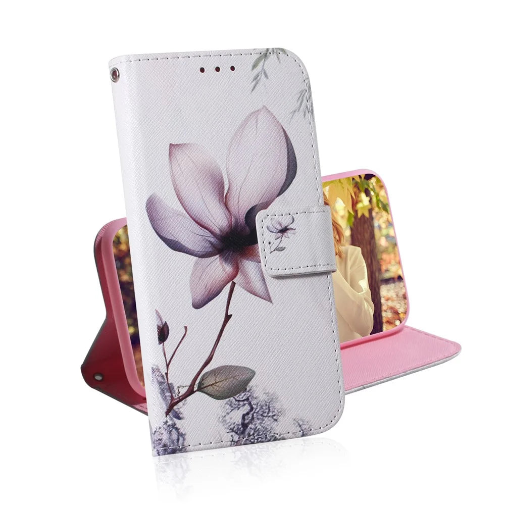 For Samsung Galaxy S20 FE/S20 Fan Edition/S20 FE 5G/S20 Fan Edition 5G/S20 Lite/S20 FE 2022 Pattern Printing Wallet Leather Phone Case - Beautiful Flower - 6