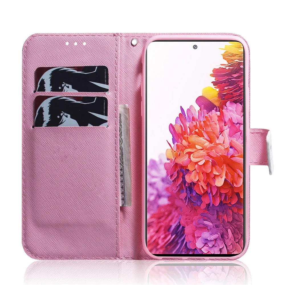 For Samsung Galaxy S20 FE/S20 Fan Edition/S20 FE 5G/S20 Fan Edition 5G/S20 Lite/S20 FE 2022 Pattern Printing Wallet Leather Phone Case - Beautiful Flower - 7
