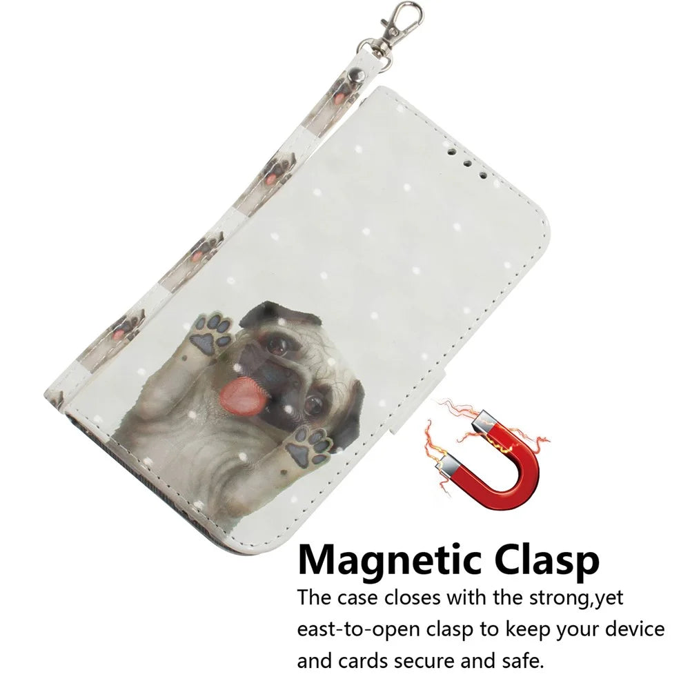 For Samsung Galaxy S20 FE/S20 Fan Edition/S20 FE 5G/S20 Fan Edition 5G/S20 Lite/S20 FE 2022 Light Spot Decor Pattern Printing Wallet Stand Leather Phone Case with Strap - Dog - 4