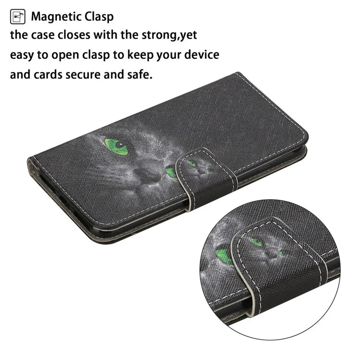 For Samsung Galaxy S20 FE 5G/Fan Edition 5G/S20 FE/Fan Edition/S20 Lite/S20 FE 2022 Pattern Printing Flip Leather Wallet Protective Case - Cat Eyes - 4