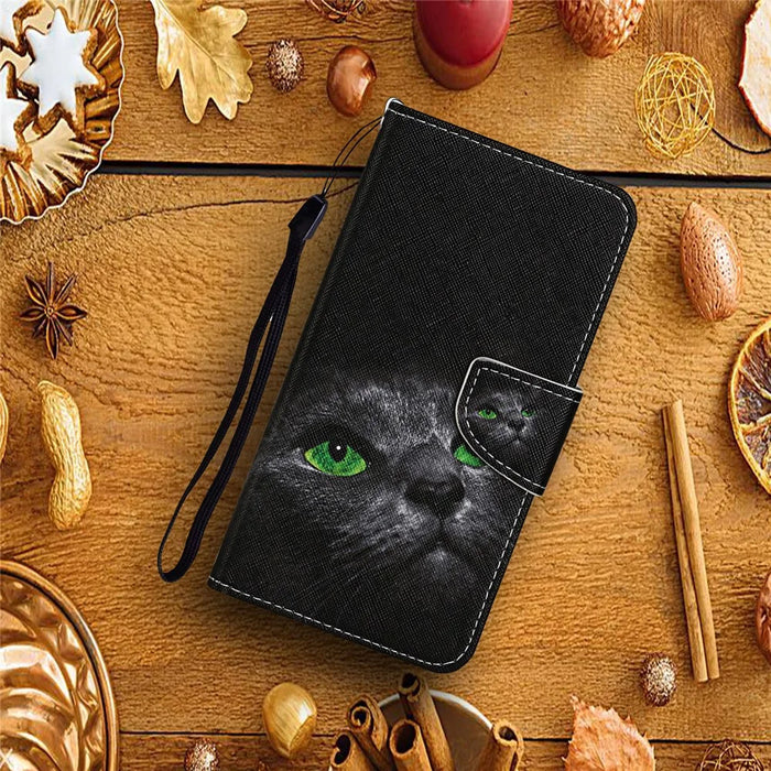 For Samsung Galaxy S20 FE 5G/Fan Edition 5G/S20 FE/Fan Edition/S20 Lite/S20 FE 2022 Pattern Printing Flip Leather Wallet Protective Case - Cat Eyes - 6