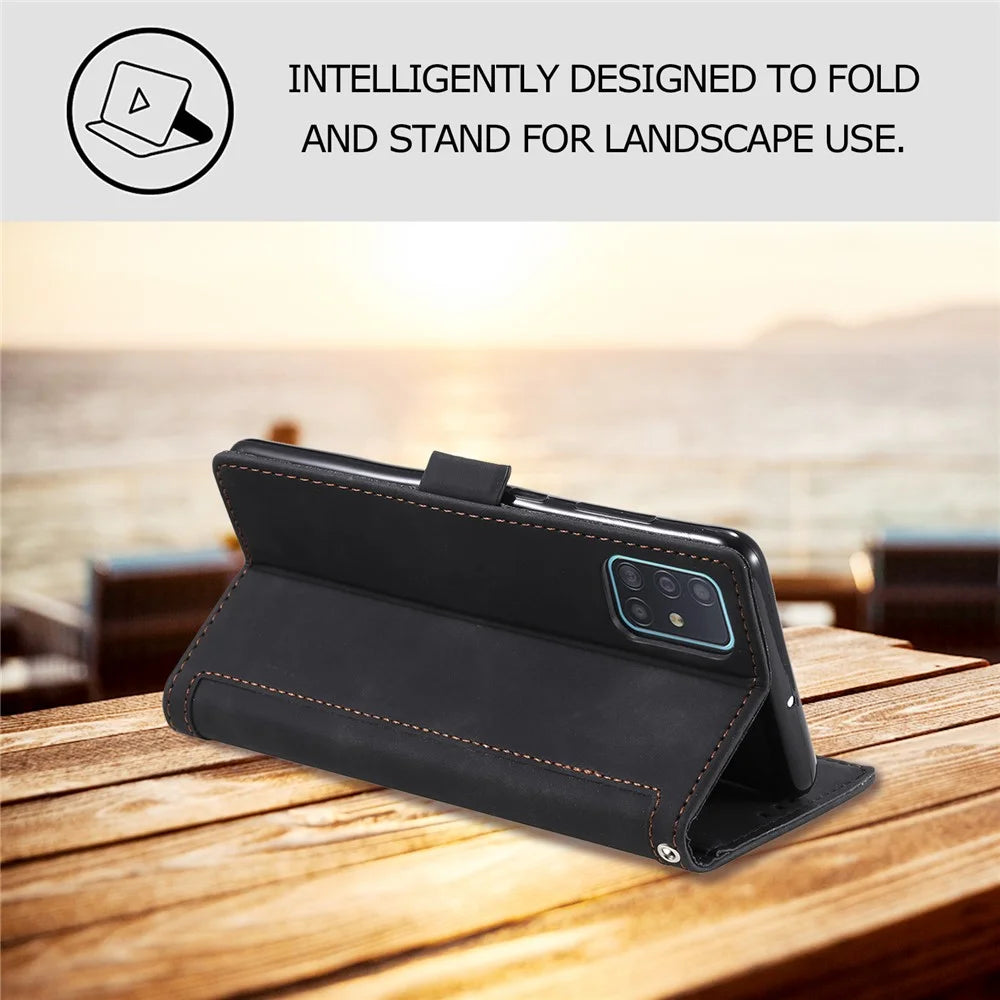 For Samsung Galaxy S20 FE/S20 Fan Edition/S20 FE 5G/S20 Fan Edition 5G/S20 Lite/S20 FE 2022 Vintage Splicing Style Wallet Stand Leather Cover Case - Black - 2