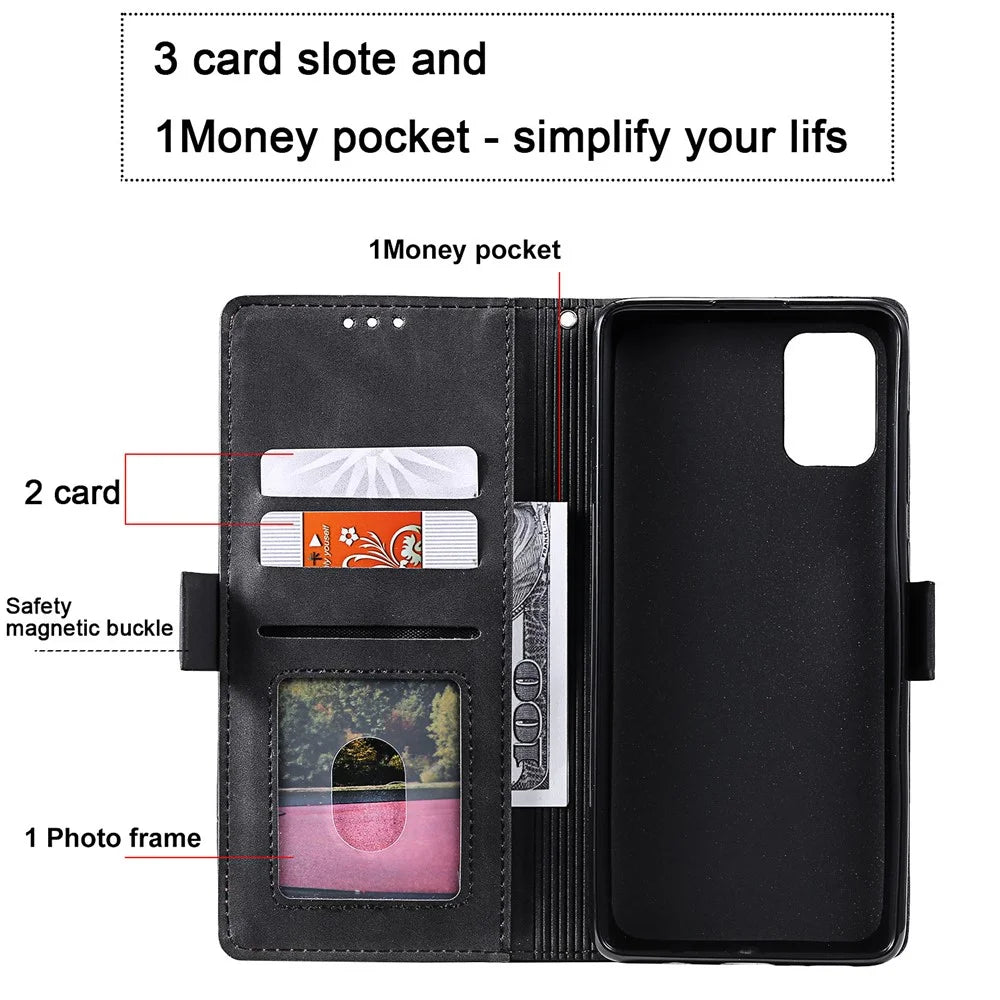 For Samsung Galaxy S20 FE/S20 Fan Edition/S20 FE 5G/S20 Fan Edition 5G/S20 Lite/S20 FE 2022 Vintage Splicing Style Wallet Stand Leather Cover Case - Black - 3