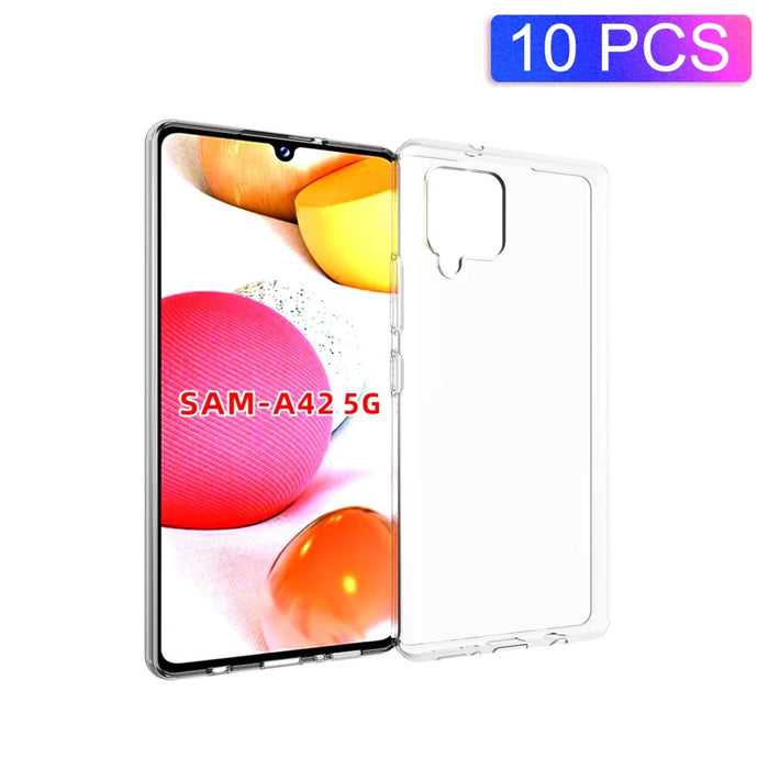 10Pcs/Pack Clear Cover with Non-slip Inner for Samsung Galaxy A42 5G Soft TPU Case - 1