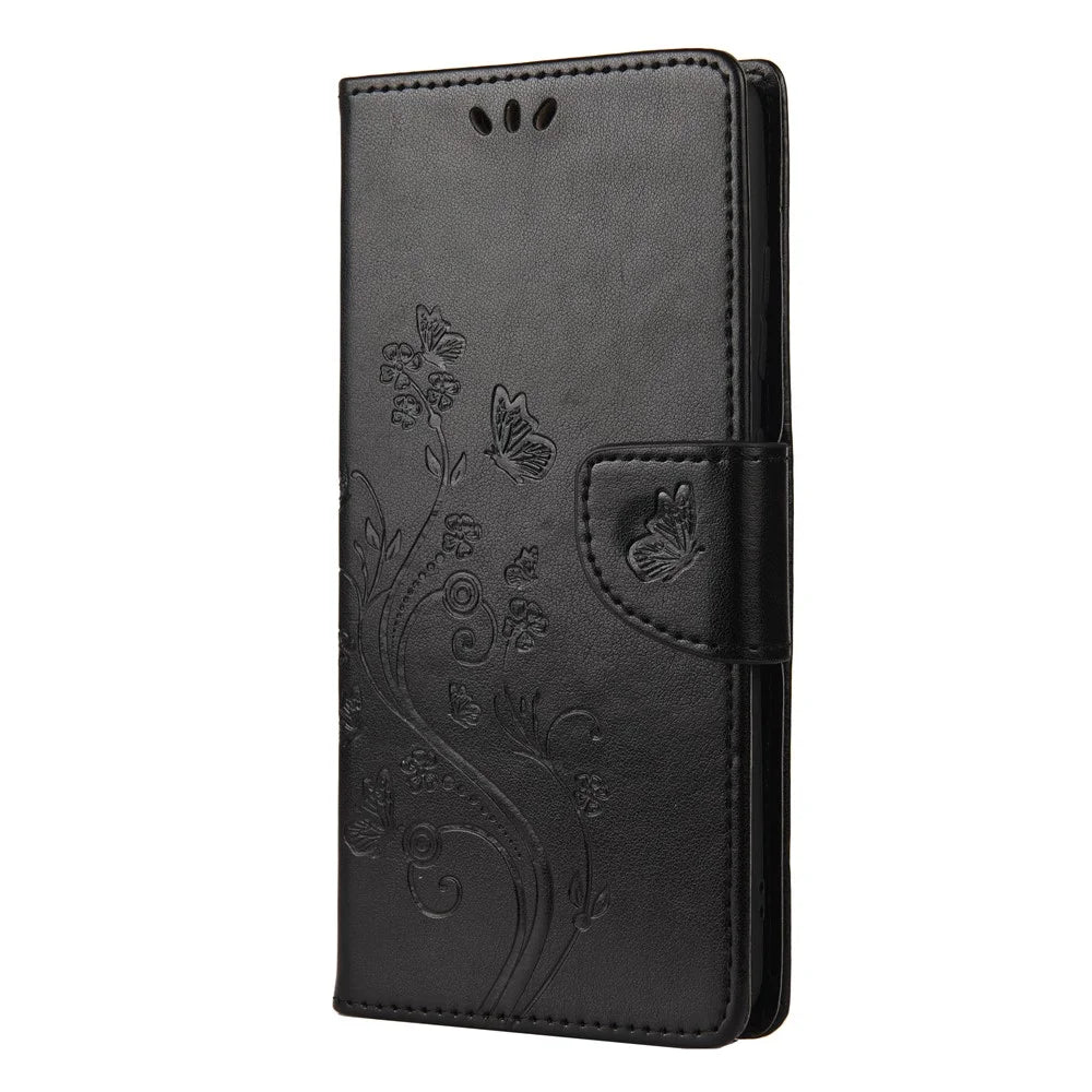 For Samsung Galaxy S20 FE/S20 Fan Edition/S20 FE 5G/S20 Fan Edition 5G/S20 Lite/S20 FE 2022 Butterfly Pattern Imprinting Stand Leather Wallet Phone Cover Shell - Black - 2
