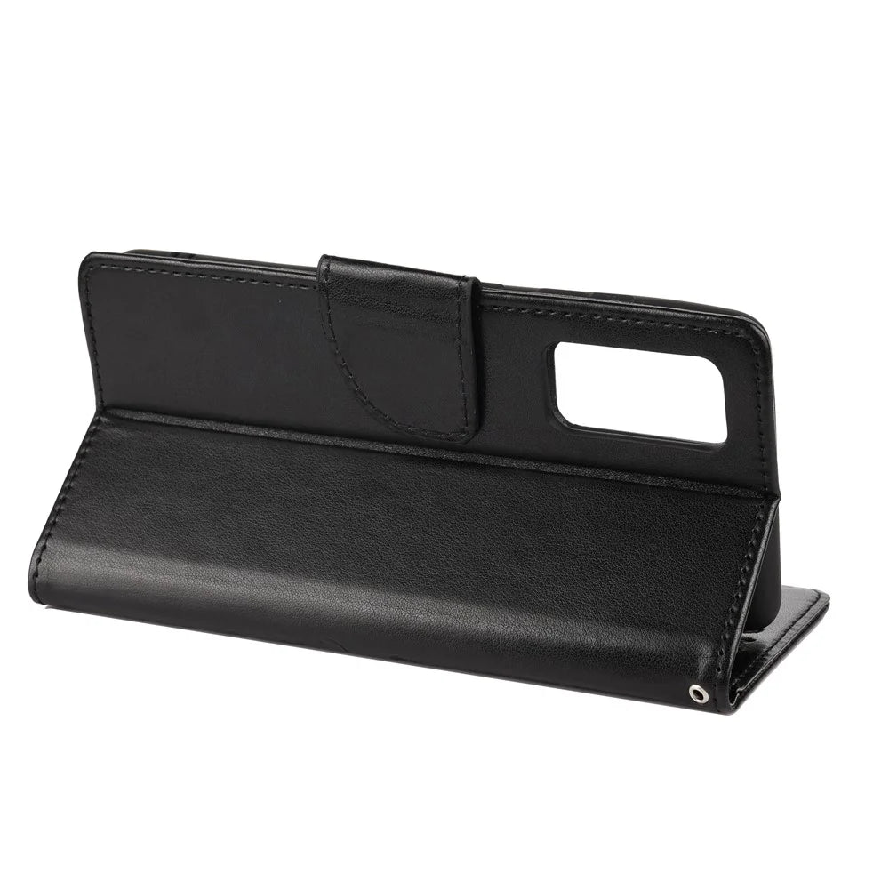 For Samsung Galaxy S20 FE/S20 Fan Edition/S20 FE 5G/S20 Fan Edition 5G/S20 Lite/S20 FE 2022 Butterfly Pattern Imprinting Stand Leather Wallet Phone Cover Shell - Black - 6
