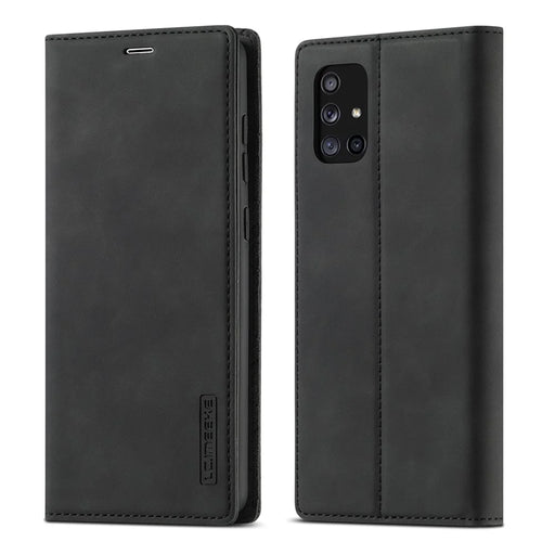 LC.IMEEKE LC Auto Absorbed Leather Wallet Stand Phone Protector for Samsung Galaxy A71 SM-A715/M70S  - Black - 2