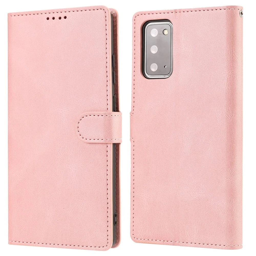 For Samsung Galaxy S20 FE/S20 Fan Edition/S20 FE 5G/S20 Fan Edition 5G/S20 Lite/S20 FE 2022 Classic Style PU Leather Phone Cover Shell with Wallet and Stand - Pink - 2