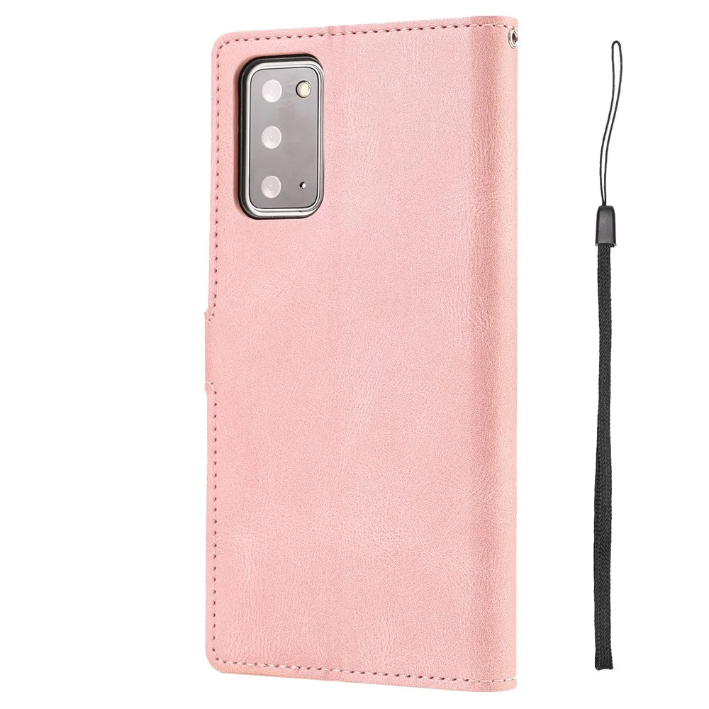 For Samsung Galaxy S20 FE/S20 Fan Edition/S20 FE 5G/S20 Fan Edition 5G/S20 Lite/S20 FE 2022 Classic Style PU Leather Phone Cover Shell with Wallet and Stand - Pink - 4