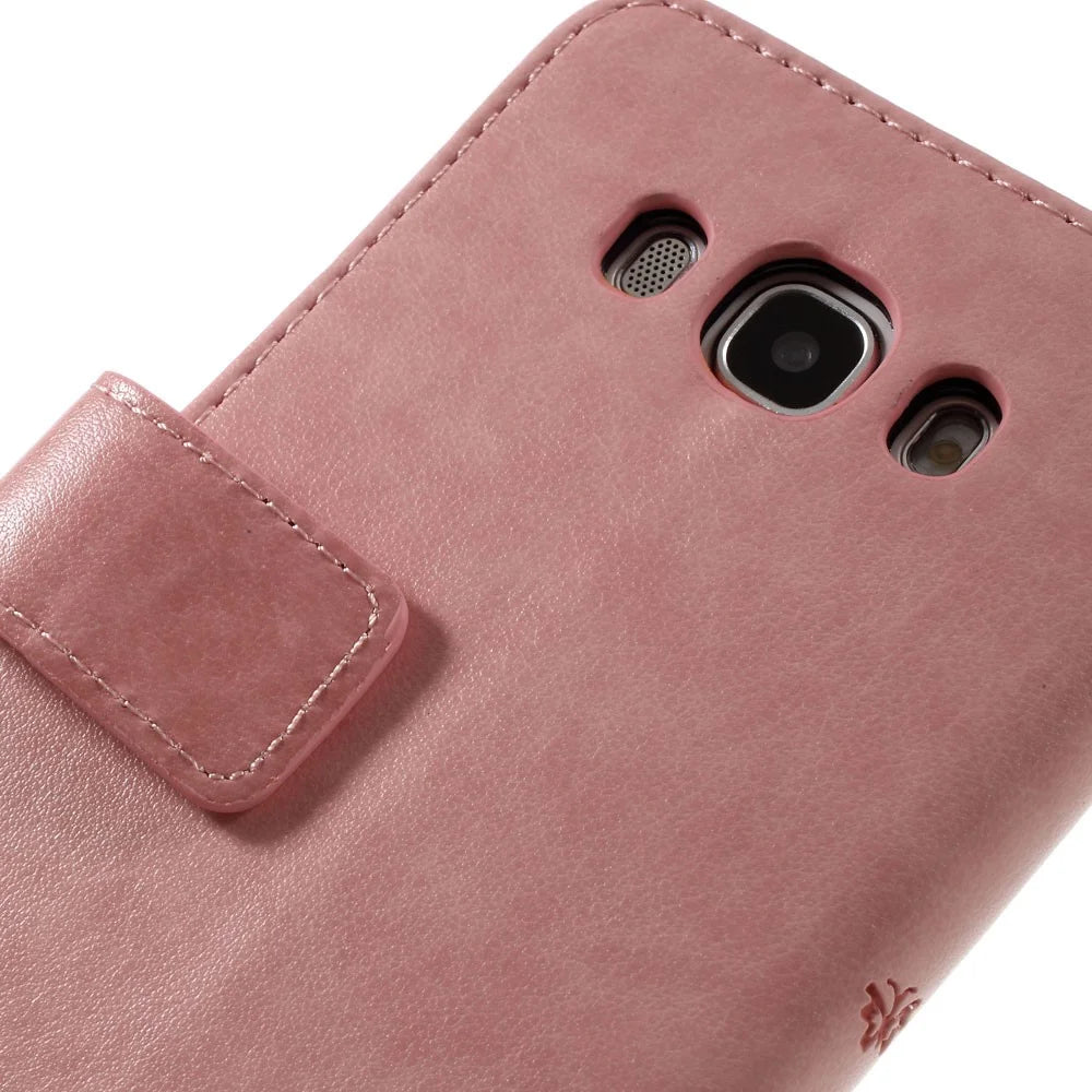 Butterfly Leather Wallet Stand Case for Samsung Galaxy J5 (2016) - Pink - 7