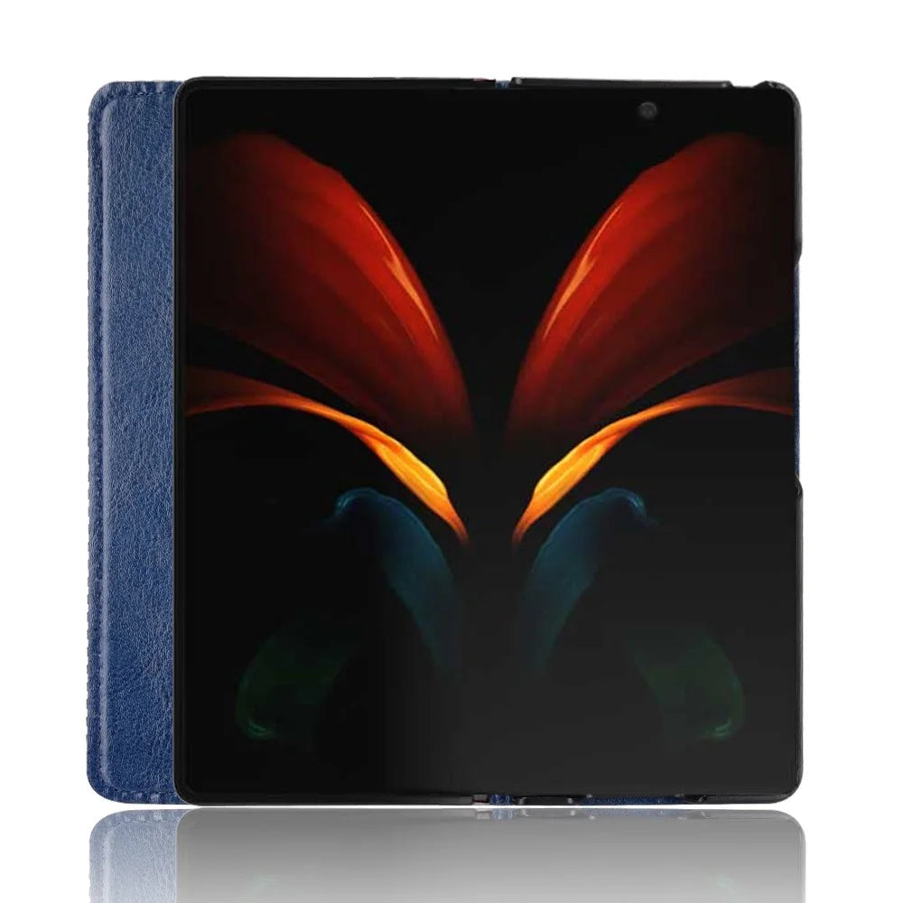 Magnetic Buckle Plaid Decor Phone Protective Shell for Samsung Galaxy Z Fold2 5G - Blue - 3