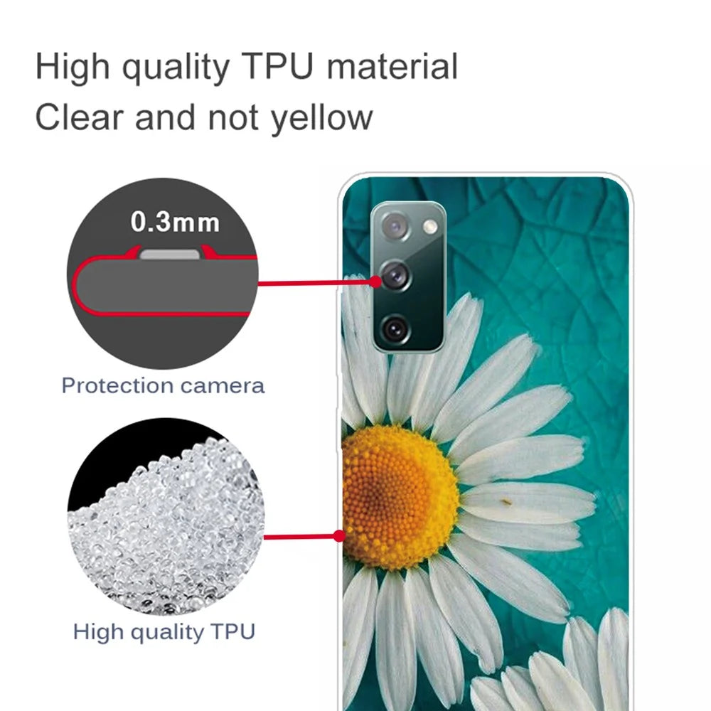 For Samsung Galaxy S20 FE/S20 Fan Edition/S20 FE 5G/S20 Fan Edition 5G/S20 Lite/S20 FE 2022 Pattern Printing IMD Soft TPU Phone Case - Chrysanthemum - 2